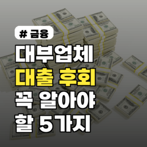 대부업체 대출, 후회 없이 이용하려면? 5가지 핵심 가이드