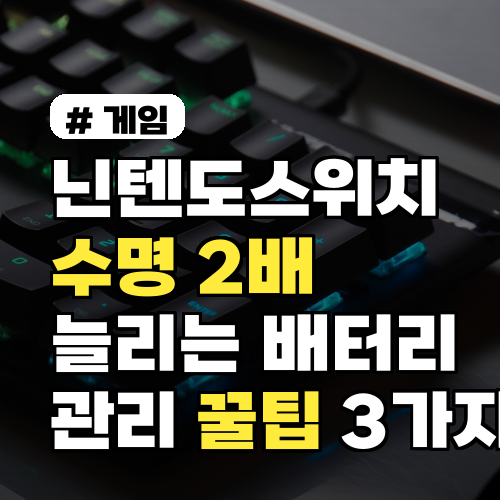 닌텐도스위치 수명 2배 늘리는 배터리 관리 꿀팁 3가지