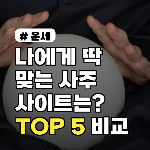 나에게 딱 맞는 사주사이트? 유형별 특징 TOP 5 비교