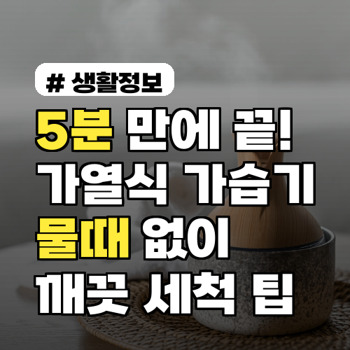 가열식 가습기 물때 제거: 5분 만에 끝내는 3가지 팁