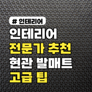 인테리어 전문가 추천: 현관 발매트, 고급스럽게 고르는 팁