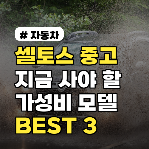 셀토스 중고, 지금 사면 후회 없는 가성비 모델 BEST 3