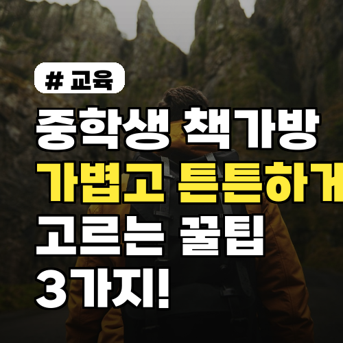 중학생 책가방, 가볍고 튼튼하게 고르는 꿀팁 3가지