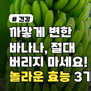 까맣게 변한 바나나, 버리지 마세요! 놀라운 효능 3가지