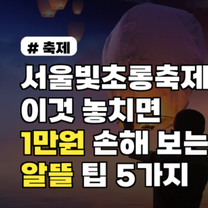 서울빛초롱축제, 1만원 아끼는 알뜰 팁 5가지!