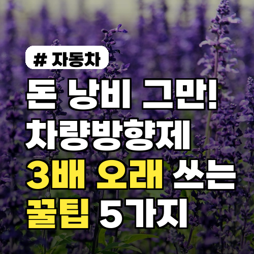차량방향제 3배 오래 쓰는 법? 돈 낭비 막는 꿀팁 5가지