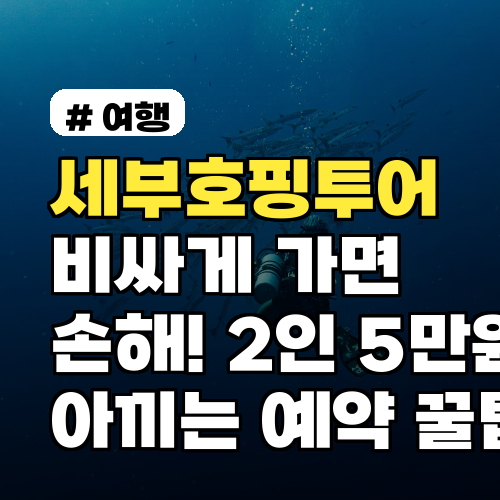 세부호핑투어 최저가 예약 꿀팁: 2인 5만원 아끼는 방법