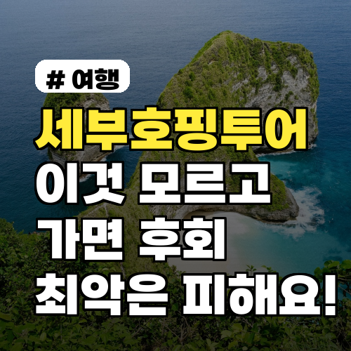 세부호핑투어, 후회 없는 선택 꿀팁! 최악 경험 피하는 법
