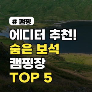에디터 추천 숨은 보석 캠핑장 TOP 5: 특별한 캠핑 경험