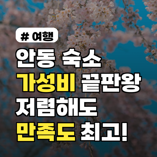 안동 숙소 가성비 끝판왕! 만족도 높은 숙소 TOP 5