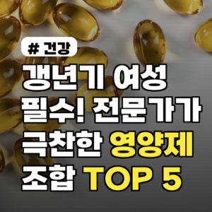 갱년기 여성 필수 영양제 조합, 전문가 추천 TOP 5