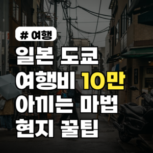 일본 도쿄 여행비 10만원 아끼는 현지 꿀팁 3가지