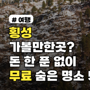 횡성 가볼만한곳: 돈 한 푼 없이 즐기는 무료 숨은 명소 5선