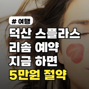 덕산 스플라스 리솜 예약, 1인당 5만원 아끼는 방법