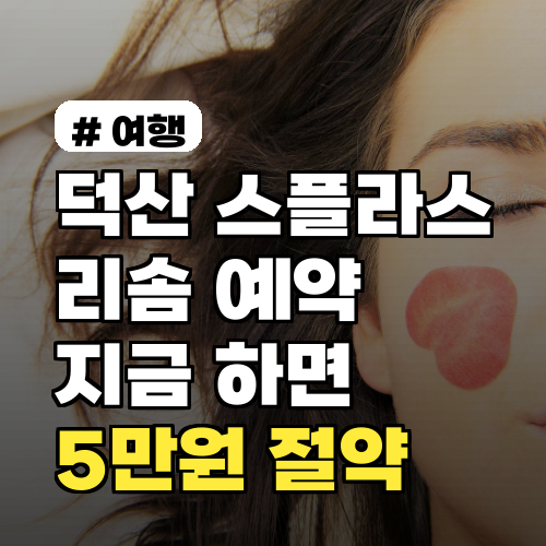 덕산 스플라스 리솜 예약, 1인당 5만원 아끼는 방법