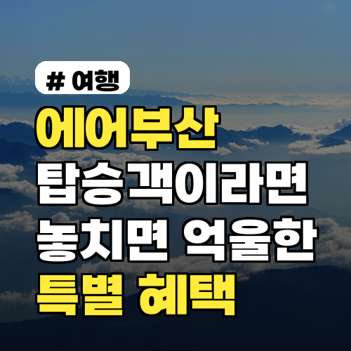 에어부산 탑승객 주목! 놓치면 아쉬운 특별 혜택 총정리