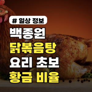 백종원 닭볶음탕 레시피: 요리 초보도 실패 없는 황금 비율