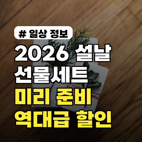 설 명절선물세트, 2026년 미리 준비하면 돈 버는 역대급 할인