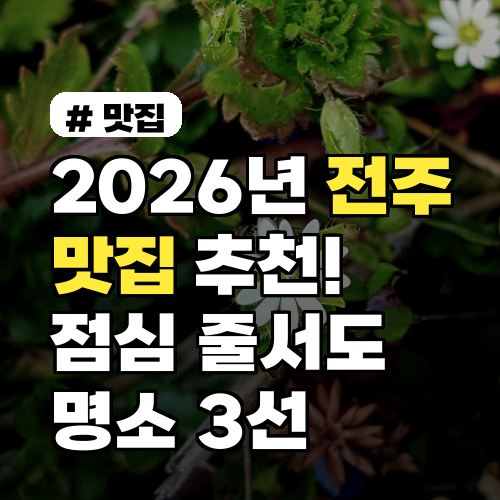 2026년 전주 맛집 추천! 점심 줄 서도 아깝지 않은 명소 3선