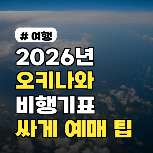 2026년 오키나와 비행기표 평균 가격과 싸게 왕복 예매하는 5가지 팁