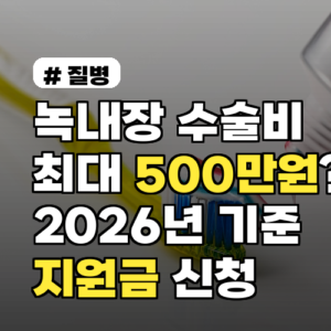 녹내장 수술비 최대 500만원? 2026년 기준 지원금과 신청 방법