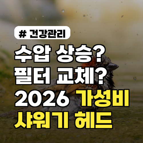 수압 상승? 필터? 2026년 가성비 샤워기헤드 추천 TOP 3