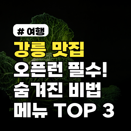 강릉 맛집 오픈런 필수! 숨겨진 비법 메뉴 TOP 3는 어디?