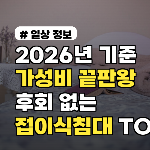 2026년 기준 가성비 끝판왕! 후회 없는 접이식침대 TOP 5