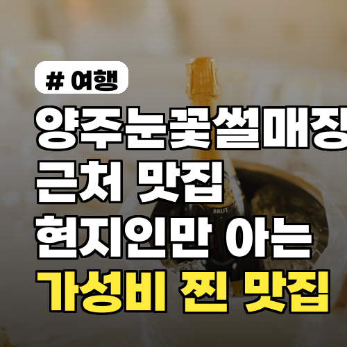 양주눈꽃썰매장 근처 맛집? 현지인만 아는 '가성비 찐 맛집' TOP 5