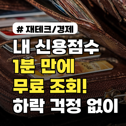 내 신용점수 1분 만에 무료 조회! 하락 걱정 없이 바로 확인