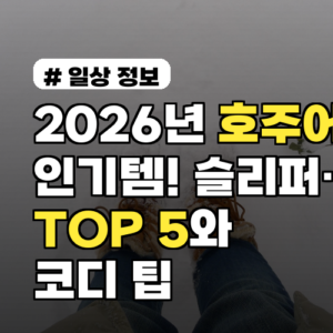 2026년 호주어그 인기템! 슬리퍼·부츠 TOP 5와 코디 팁