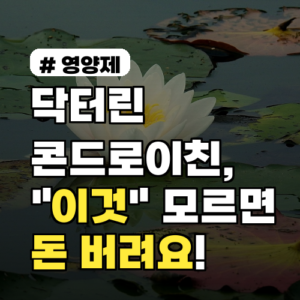 닥터린 콘드로이친, “이것” 모르면 효과 0%, 돈 버리는 이유
