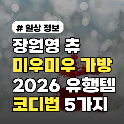 장원영 츄 미우미우 가방, 2026년 유행템 코디법 5가지