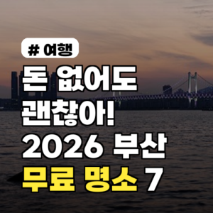 돈 없어도 괜찮아! 2026년 부산 가볼만한곳 무료 명소 7