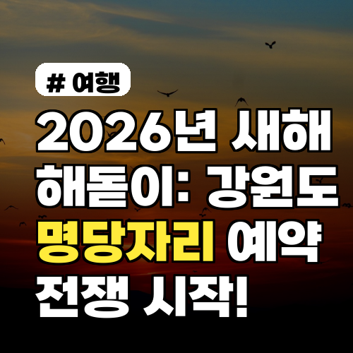 2026년 새해 해돋이: 강원도 명당자리 예약 전쟁 시작!