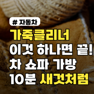가죽클리너 이것 하나면 끝! 차, 쇼파, 가방까지 10분 만에 새것처럼