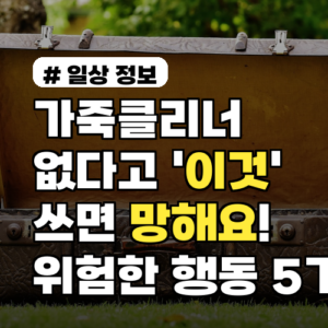 가죽클리너 없다고 ‘이것’ 쓰면 망합니다! 오히려 독이 되는 행동 5가지