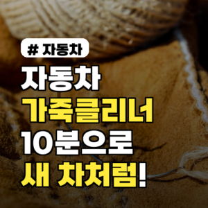 자동차 가죽클리너, 10분만 투자하면 10년 더 새 차처럼 유지하는 비법