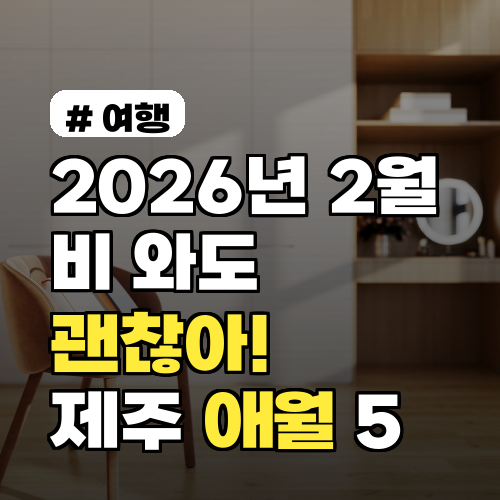 2026년 2월, 비 와도 괜찮아! 제주 애월 실내 가볼만한곳 5