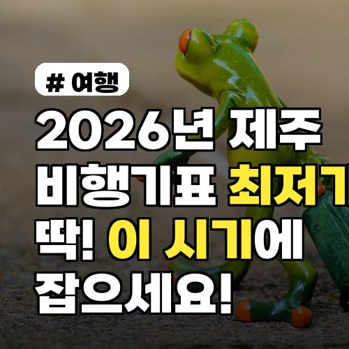 2026년 제주 비행기표 최저가, 딱 '이 시기'에 잡으세요!