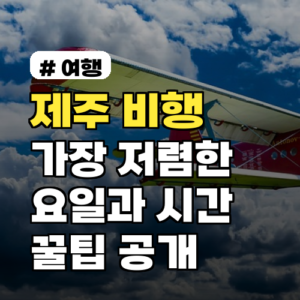 김포/청주/광주 출발 제주 비행기, 가장 저렴한 ‘요일과 시간’ 공개