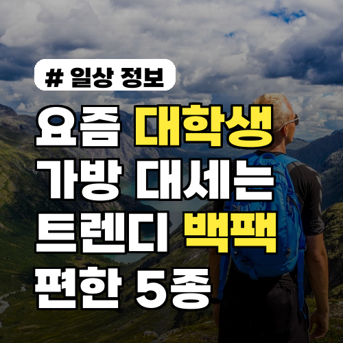 요즘 대학생 가방 대세는 '이것'! 트렌디하고 편한 백팩 5종