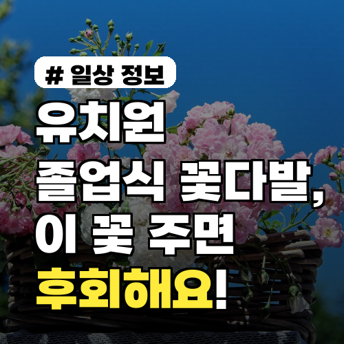 유치원 졸업식 꽃다발, 이 꽃 주면 후회해요! 학부모가 모르는 2가지