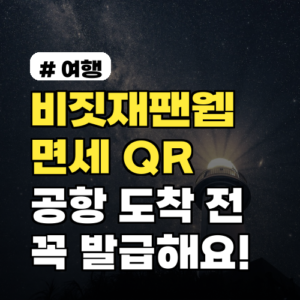 비짓재팬웹 면세 QR, 공항 도착 전 꼭 발급하세요!
