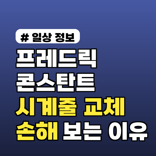 프레드릭 콘스탄트 시계줄, 교체 주기 놓치면 손해 보는 이유