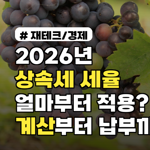 2026년 상속세 세율, 얼마부터 적용? 계산부터 납부까지