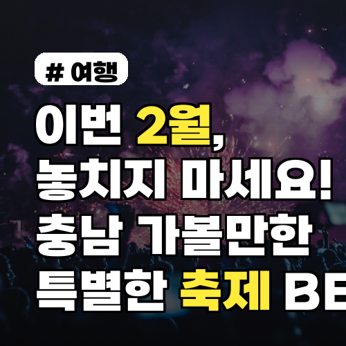 이번 2월, 놓치지 마세요! 충남 가볼만한 특별한 축제 BEST 3