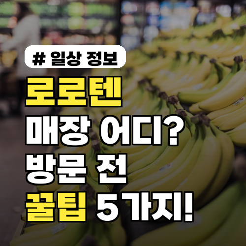 로로텐 매장 어디? 방문 전 꼭 알아야 할 꿀팁 5가지