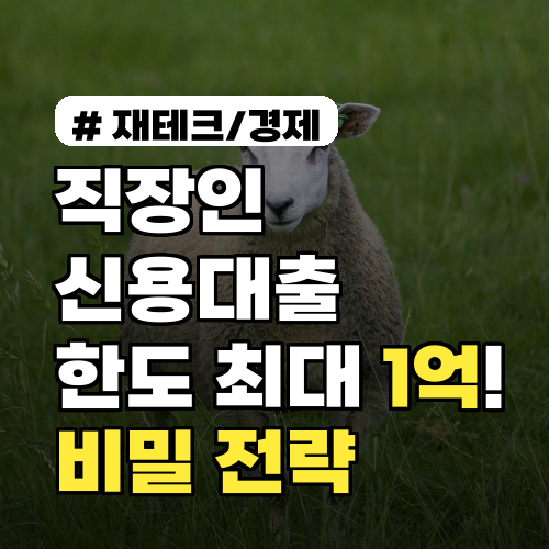 직장인 신용대출 한도 최대 1억! 더 받는 3가지 비밀 전략