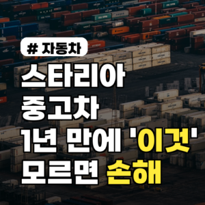 스타리아 중고차, 1년 만에 ‘이것’ 모르면 수백만원 손해